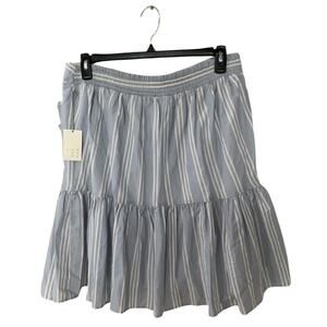 A New Day Tiered Ruffle Skirt Women XXL Elastic Waist Striped Casual Summer Midi